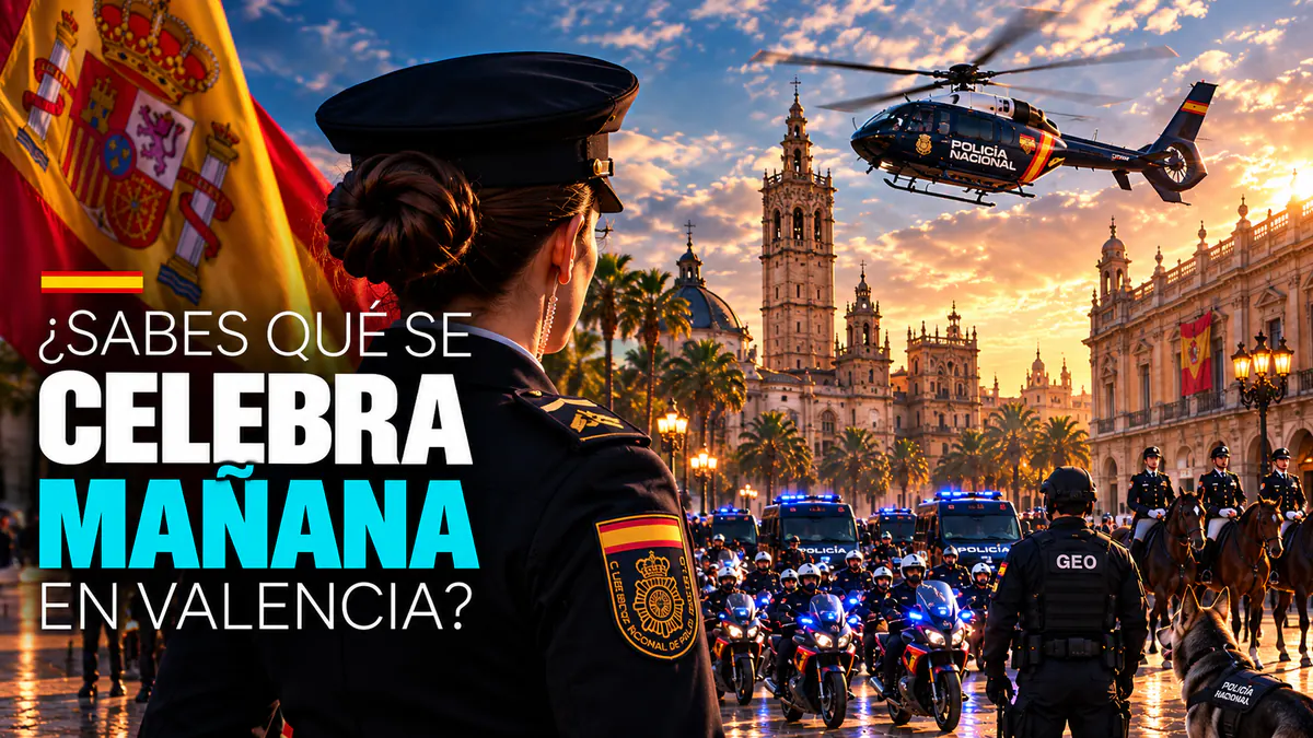 Celebración del Día de la Policía 2026 en Valencia con agentes y unidades de la Policía Nacional
