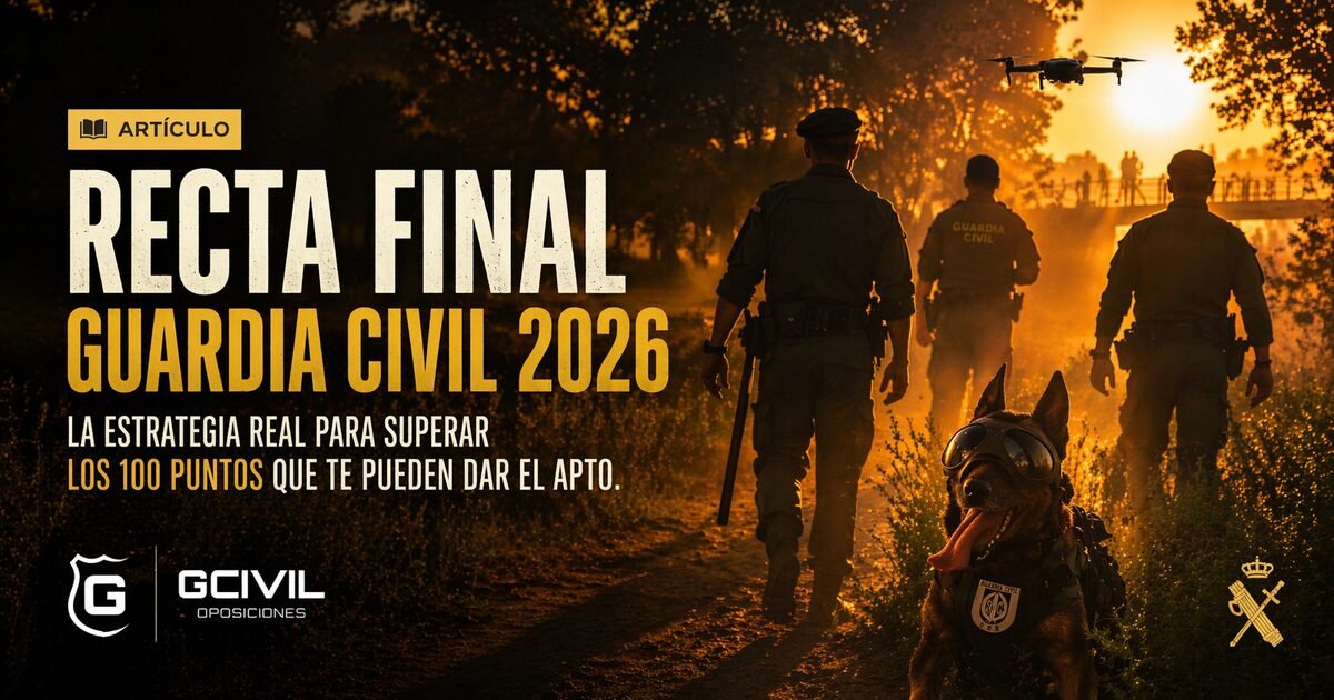 Recta final examen Guardia Civil 2026: estrategia real para superar el corte