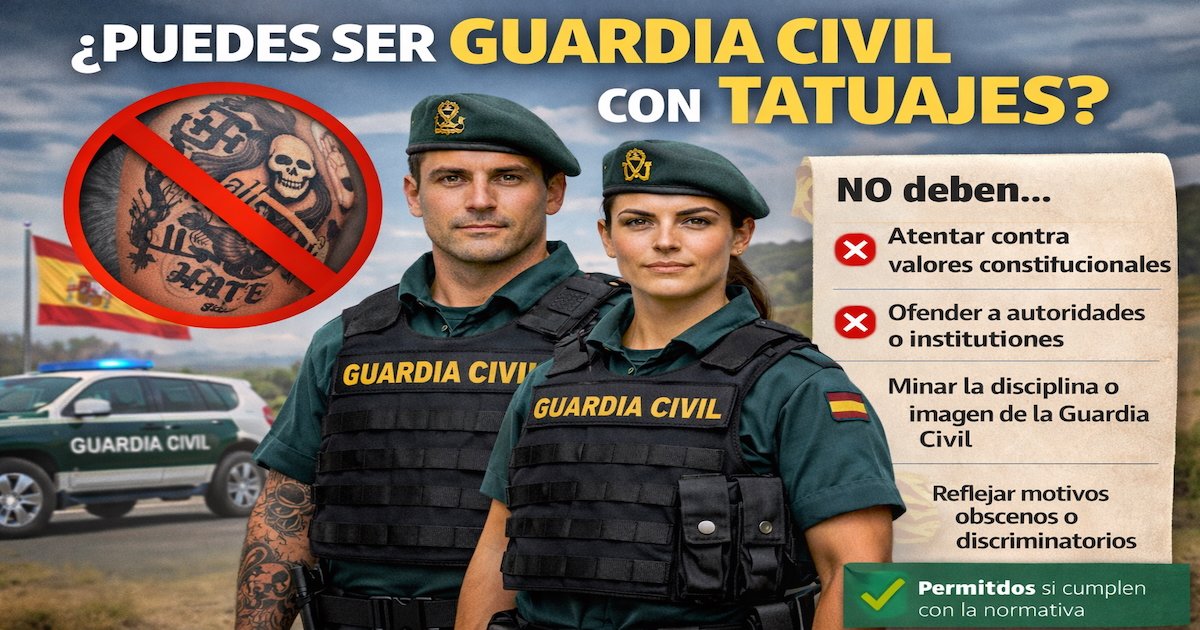 ¿PUEDES SER GUARDIA CIVIL CON TATUAJES?